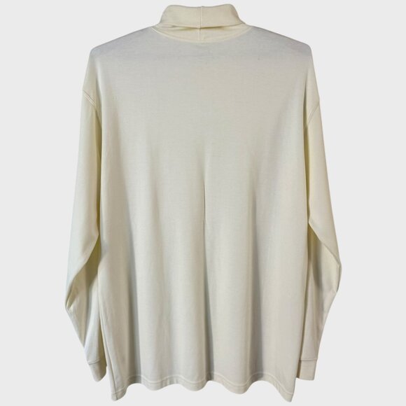 L.L. Bean Classic Lightweight Soft-Cotton Turtleneck Sweater Cream Men's Size XL - Picture 4 of 11